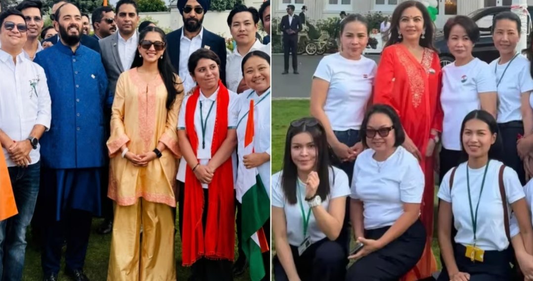 Radhika Merchant Yellow Kurta, Nita Ambani Red Look Steal the Show at Independence Day Celebration in London