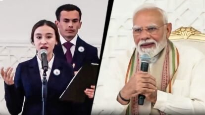Uzbek students surprise PM by reciting his poems in Hindi, leave him emotional Uzbek students surprise PM by reciting his poems in Hindi, leave him emotional