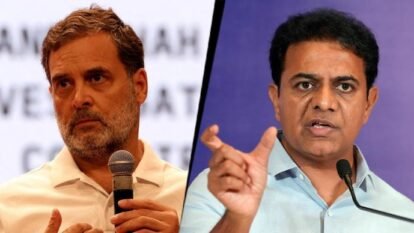 kt rama rao kcr son ktr rahul gandhi eci protest gyanesh kumar revanth reddy telangana politics