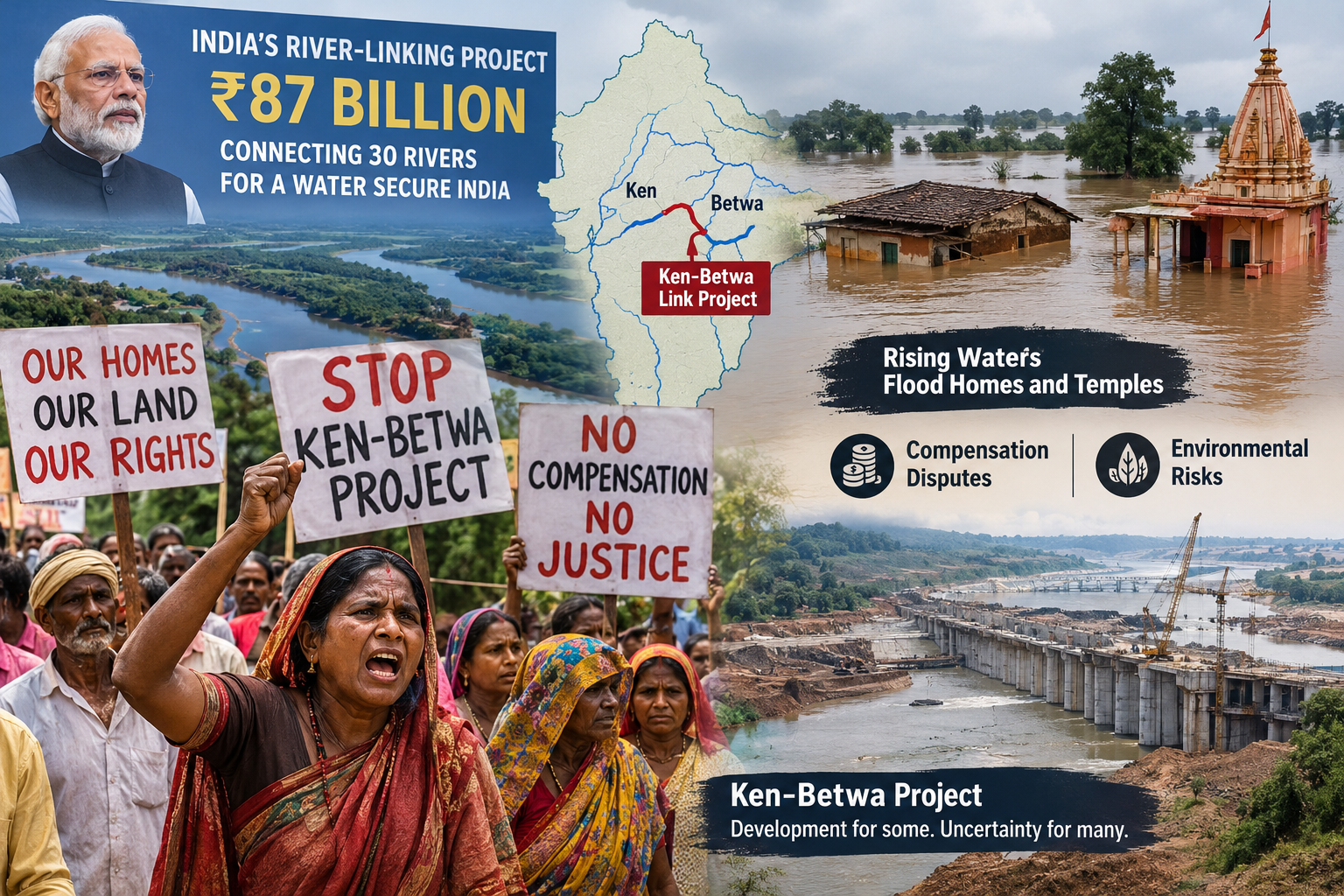 India River-Linking Project Faces Protests Over Flooding