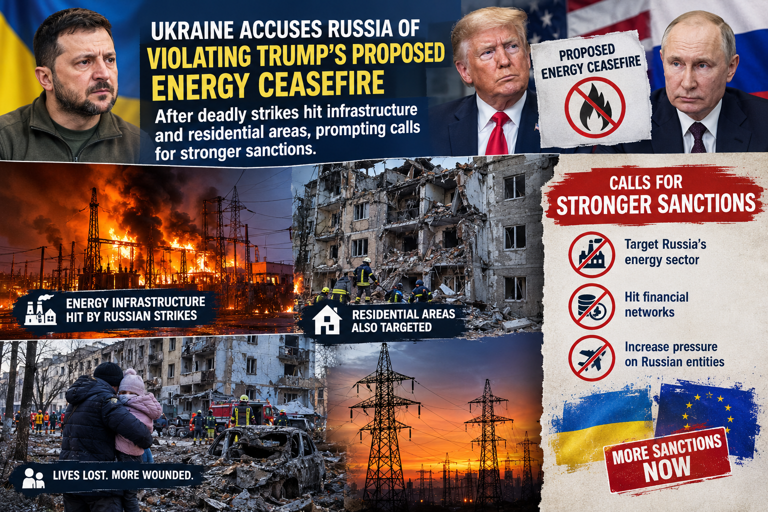 Ukraine Says Russia Violates Trump's Energy Ceasefire