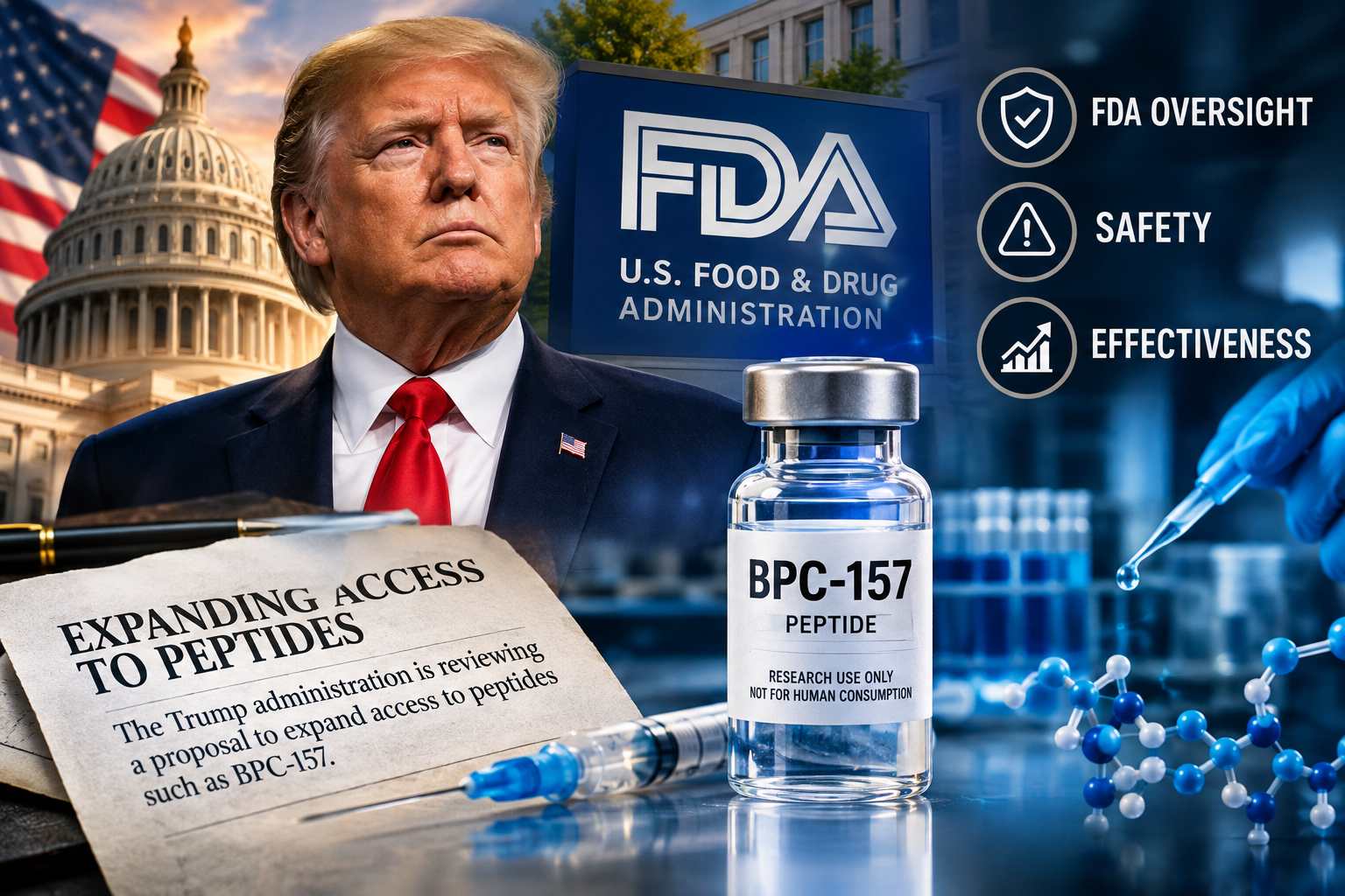 Trump Plan Could Expand Access to Experimental Peptide Drugs