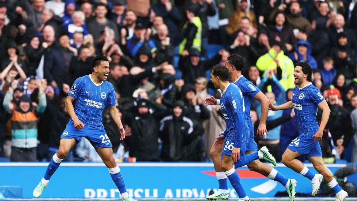 Brighton Beat Crystal Palace 5-0 as Gómez Scores Stunner