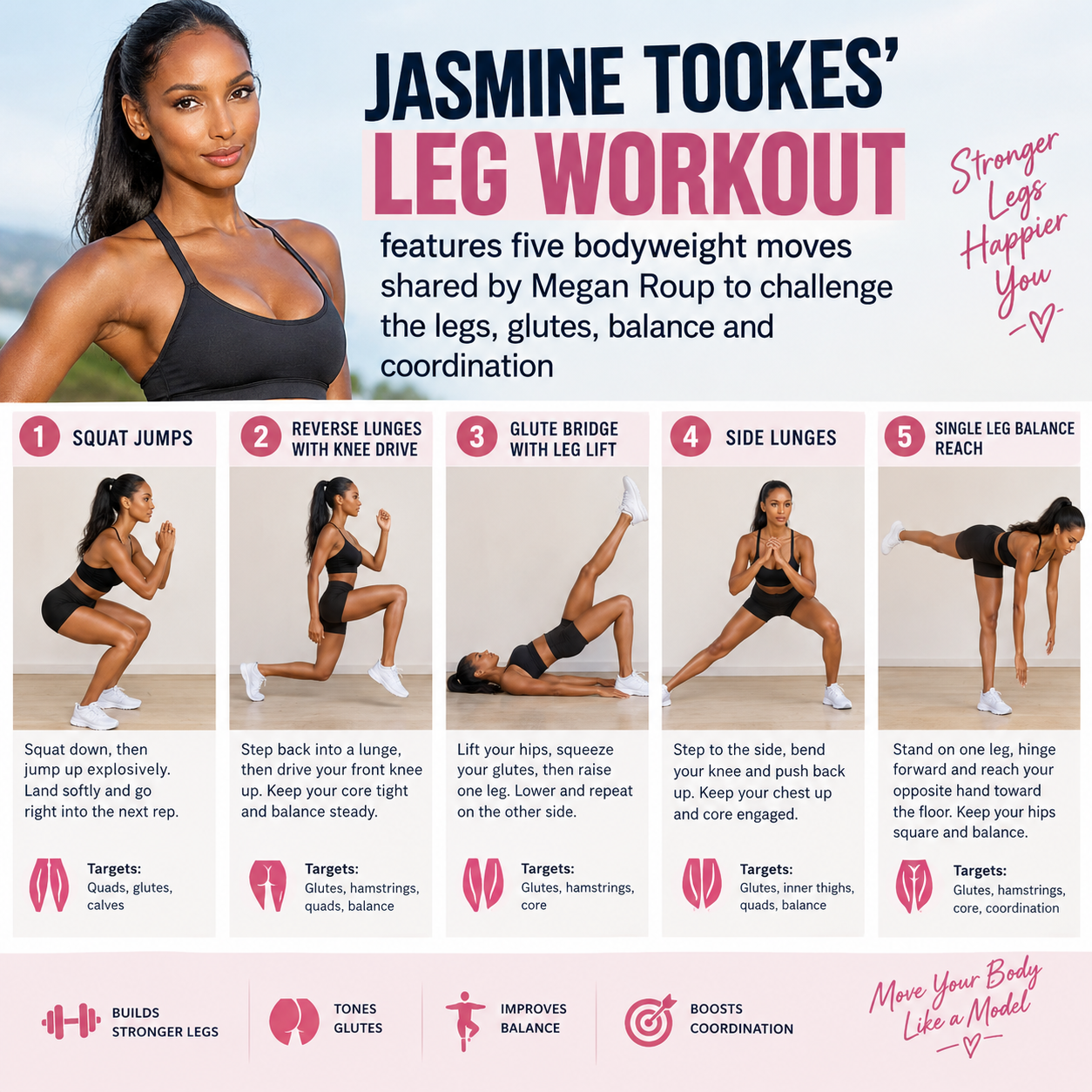 Jasmine Tookes Leg Workout: 5 Moves for Stronger Legs