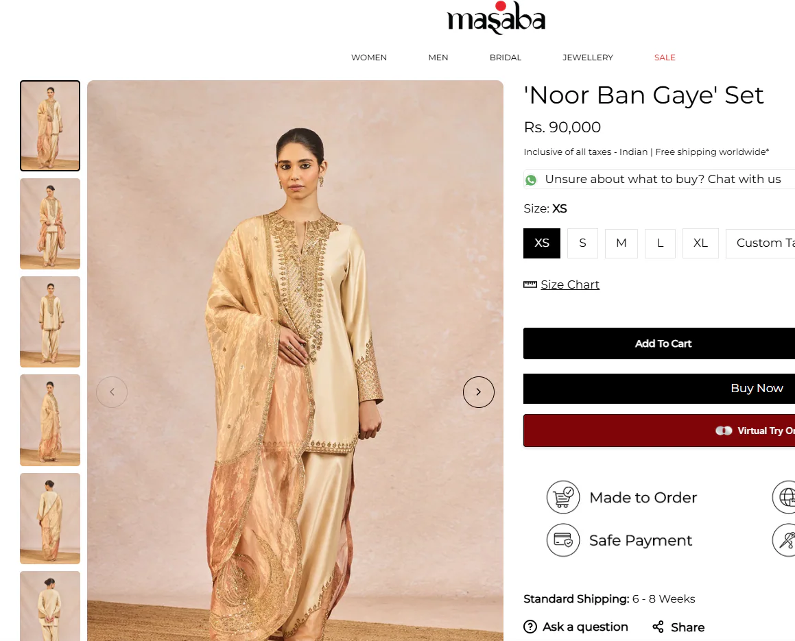 Deepika Padukone’s ₹90,000 Masaba Gupta Kurta Set